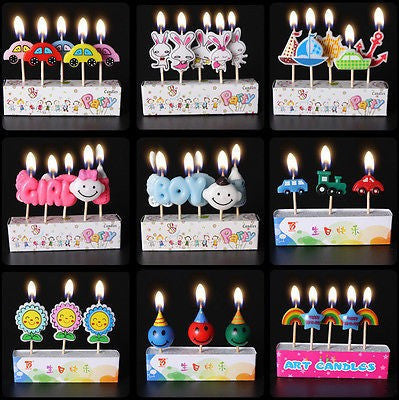 5Pcs Kids Birthday Cake Candles