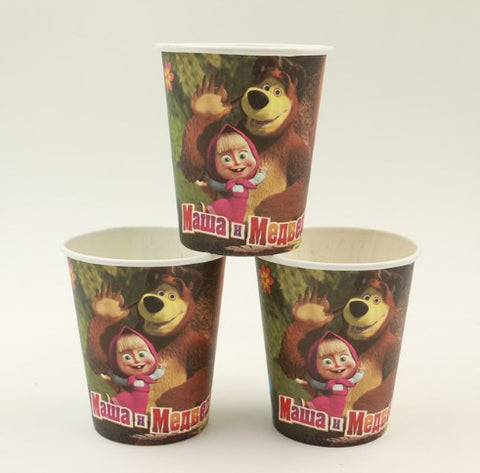 Cute Masha & Bear Design Paper Cups