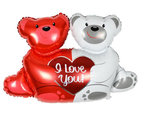Double Bears Hug Heart Foil Party Balloons