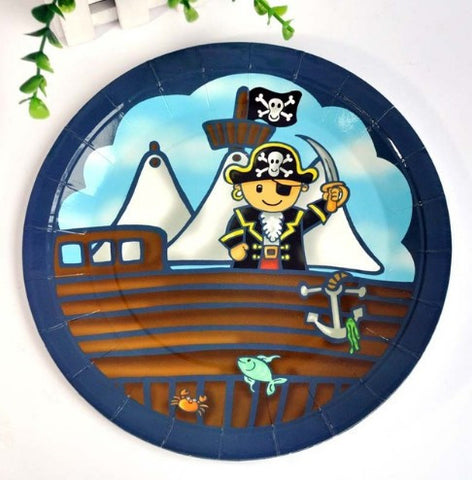 16pcs Pirate Theme Paper Plates