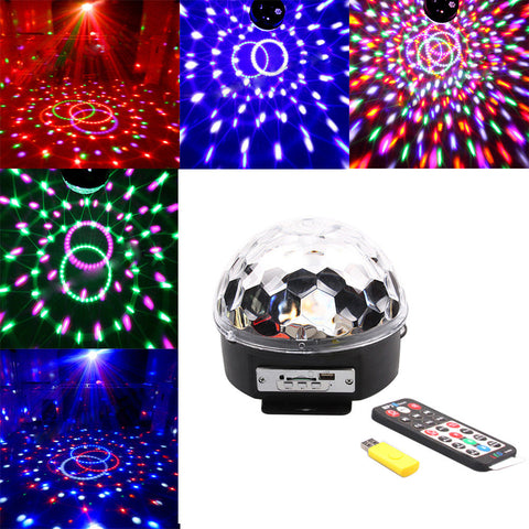 IR Remote Digital RGB LED Crystal Magic Ball DI Party Disco Stage Light