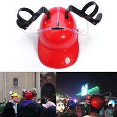 Dual Can Holder Straw Helmet Cap