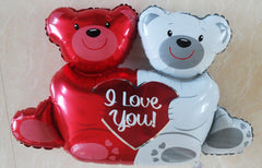 Double Bears Hug Heart Foil Party Balloons