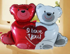 Double Bears Hug Heart Foil Party Balloons