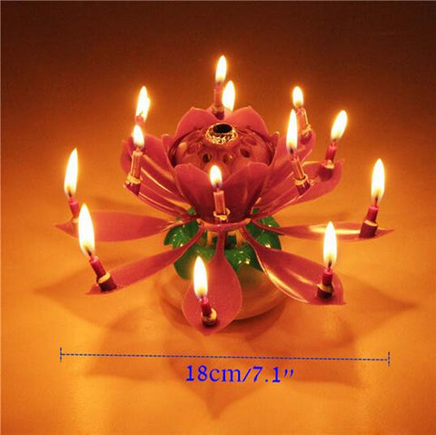 Musical Lotus Flower Happy Birthday Party Candles