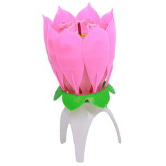 Blossom Lotus Flower Candle Birthday Party Cake