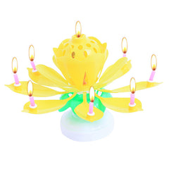 Blossom Lotus Flower Candle Birthday Party Cake