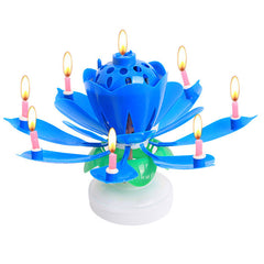 Blossom Lotus Flower Candle Birthday Party Cake