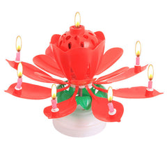 Blossom Lotus Flower Candle Birthday Party Cake