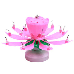 Blossom Lotus Flower Candle Birthday Party Cake